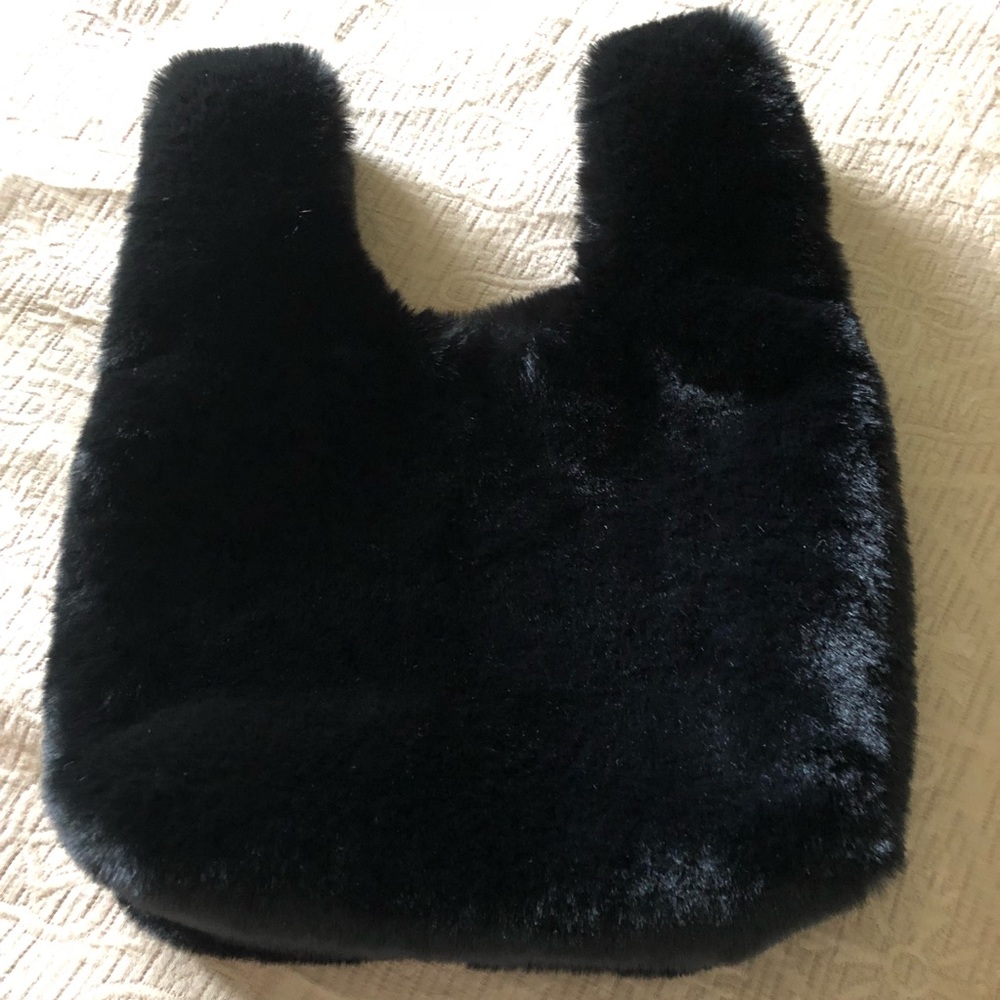 Soft fuzzy black bag